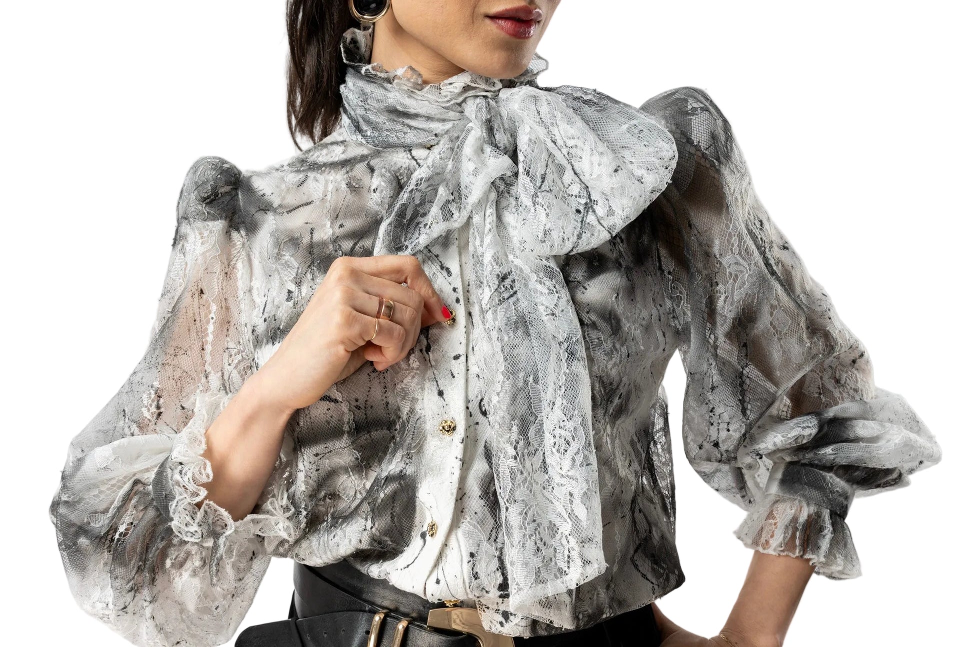 Look 12 —  Lace Statement Blouse