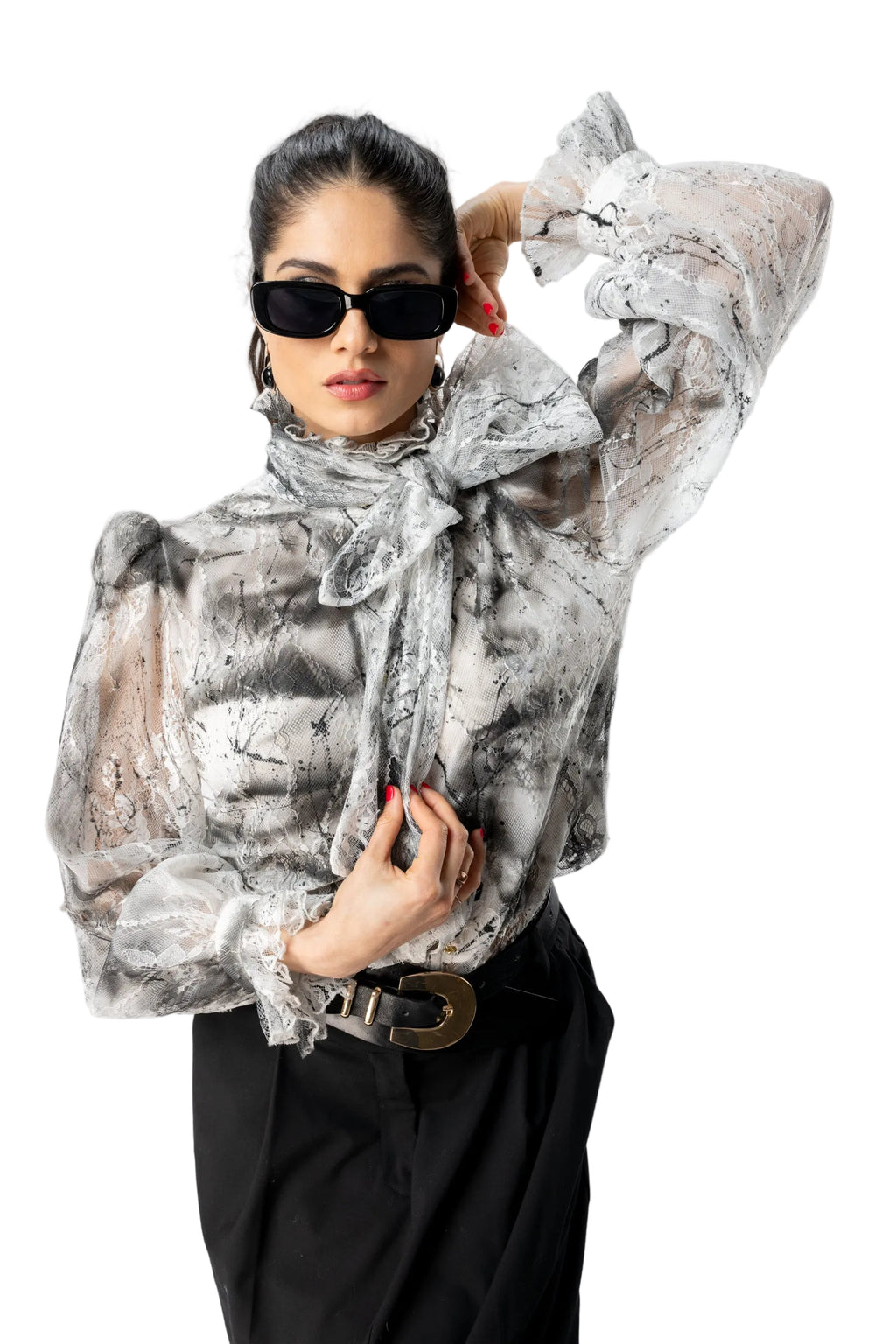 Look 12 —  Lace Statement Blouse