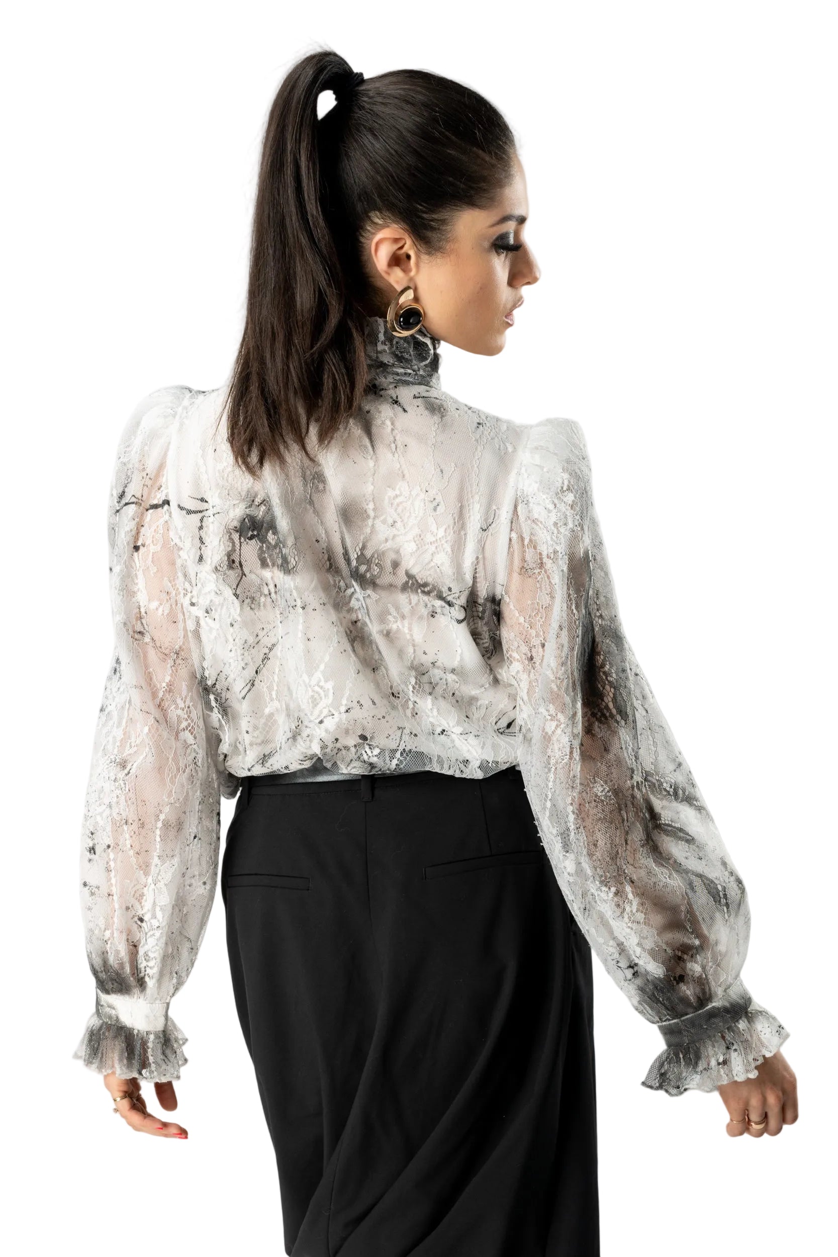 Look 12 —  Lace Statement Blouse