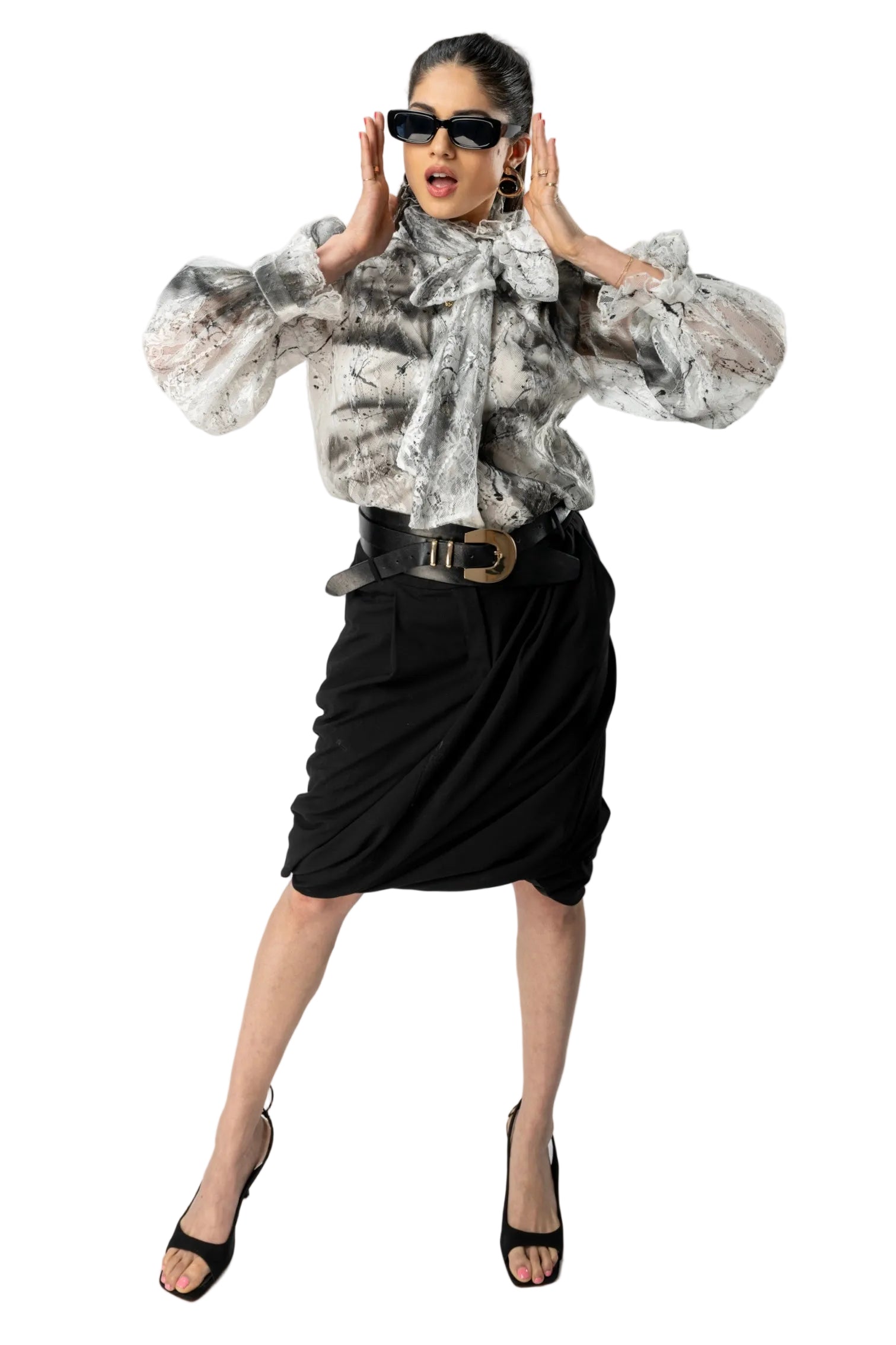 Look 12 —  Lace Statement Blouse