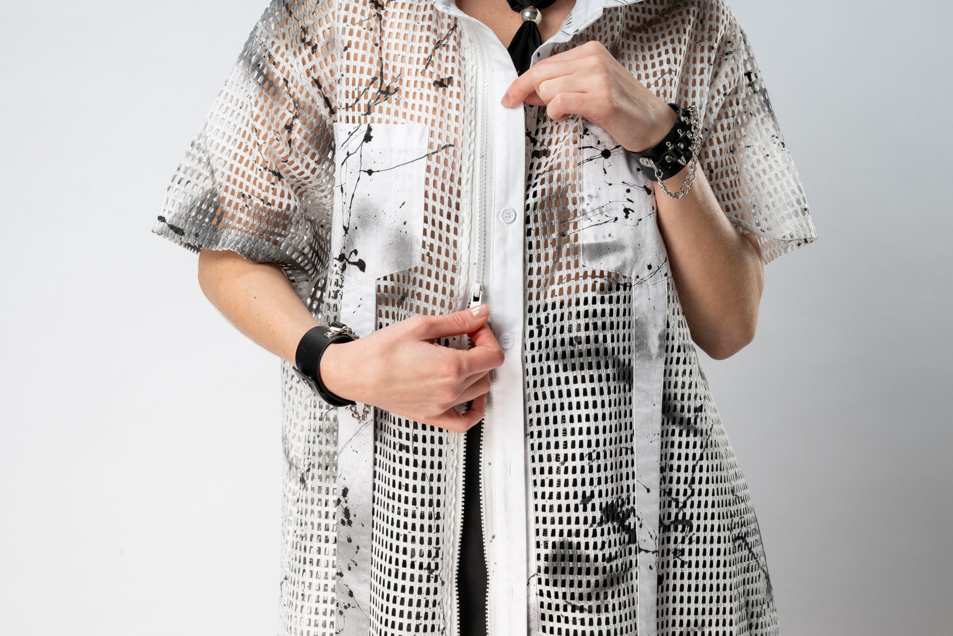 Look 11 —  Mesh Layered Shirt Dress