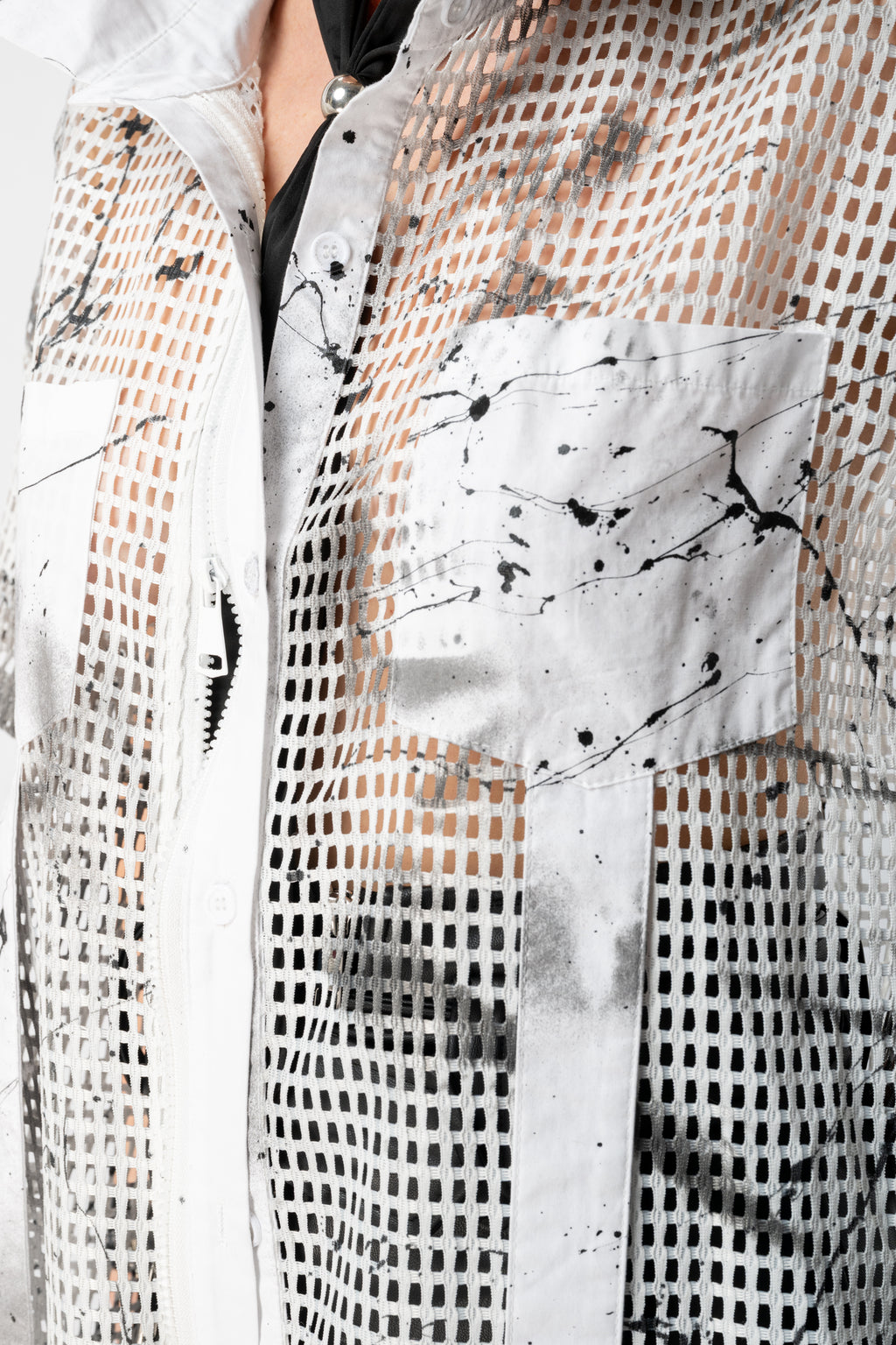 Look 11 —  Mesh Layered Shirt Dress