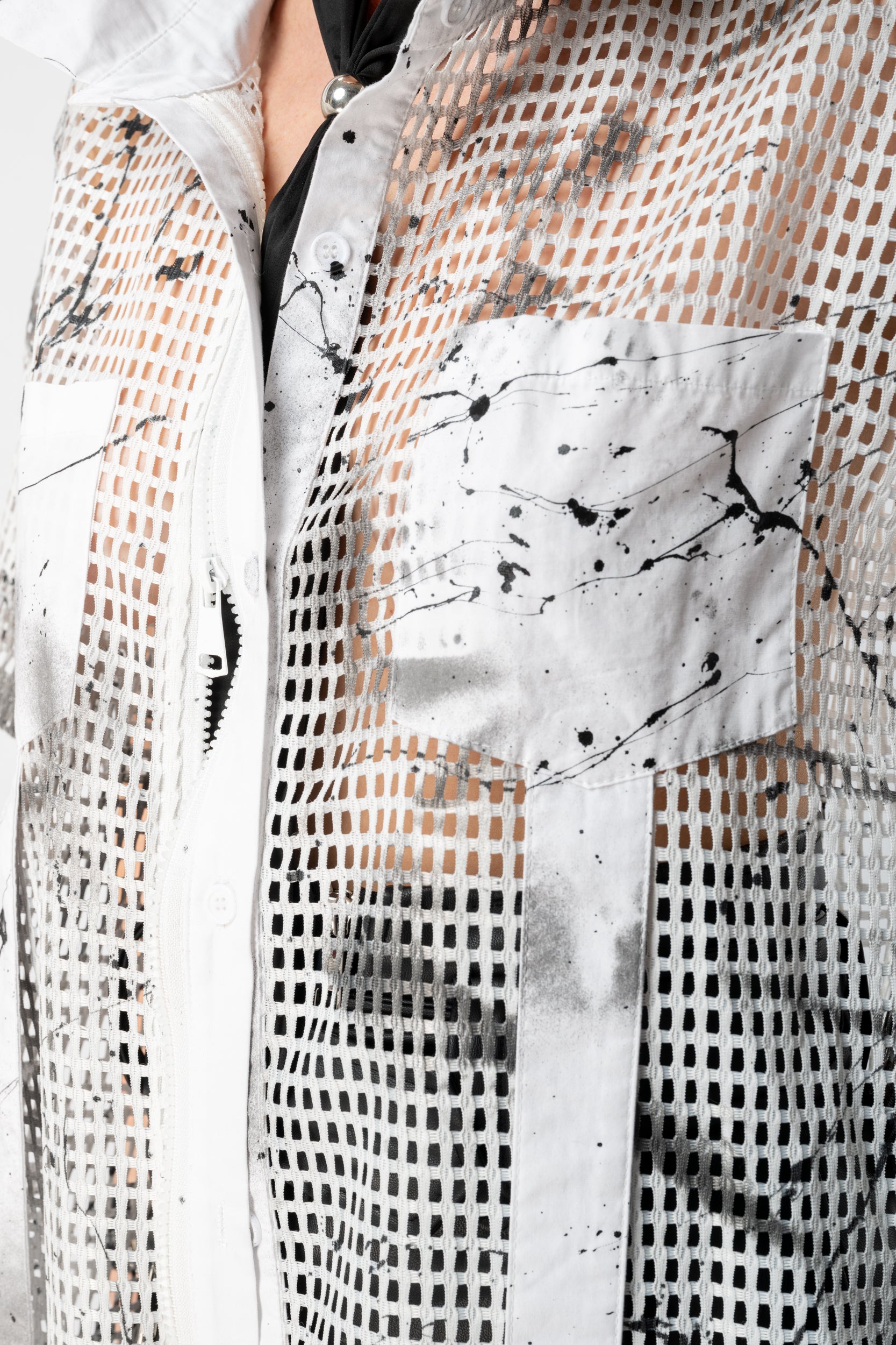 Look 11 —  Mesh Layered Shirt Dress