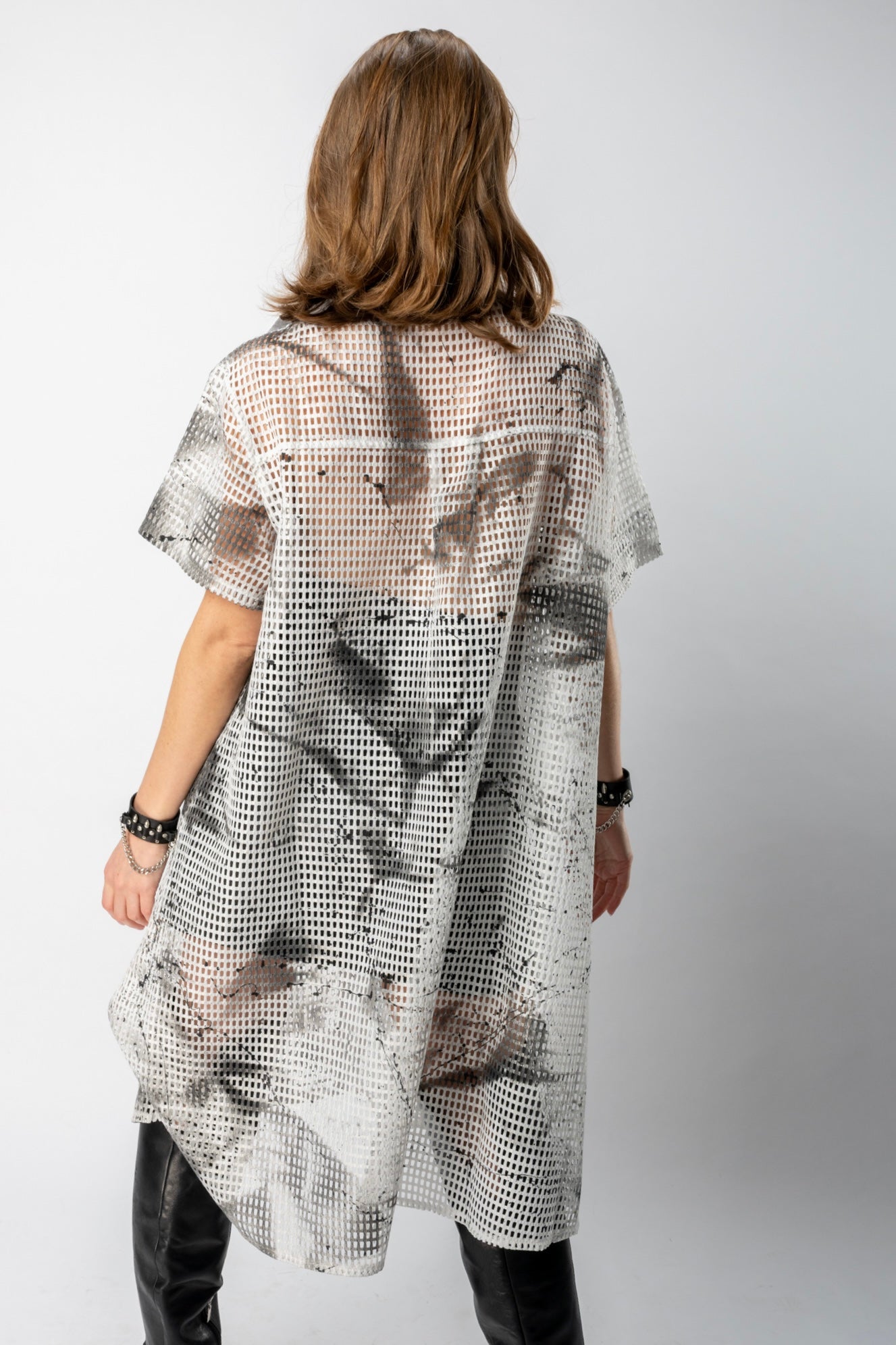 Look 11 —  Mesh Layered Shirt Dress