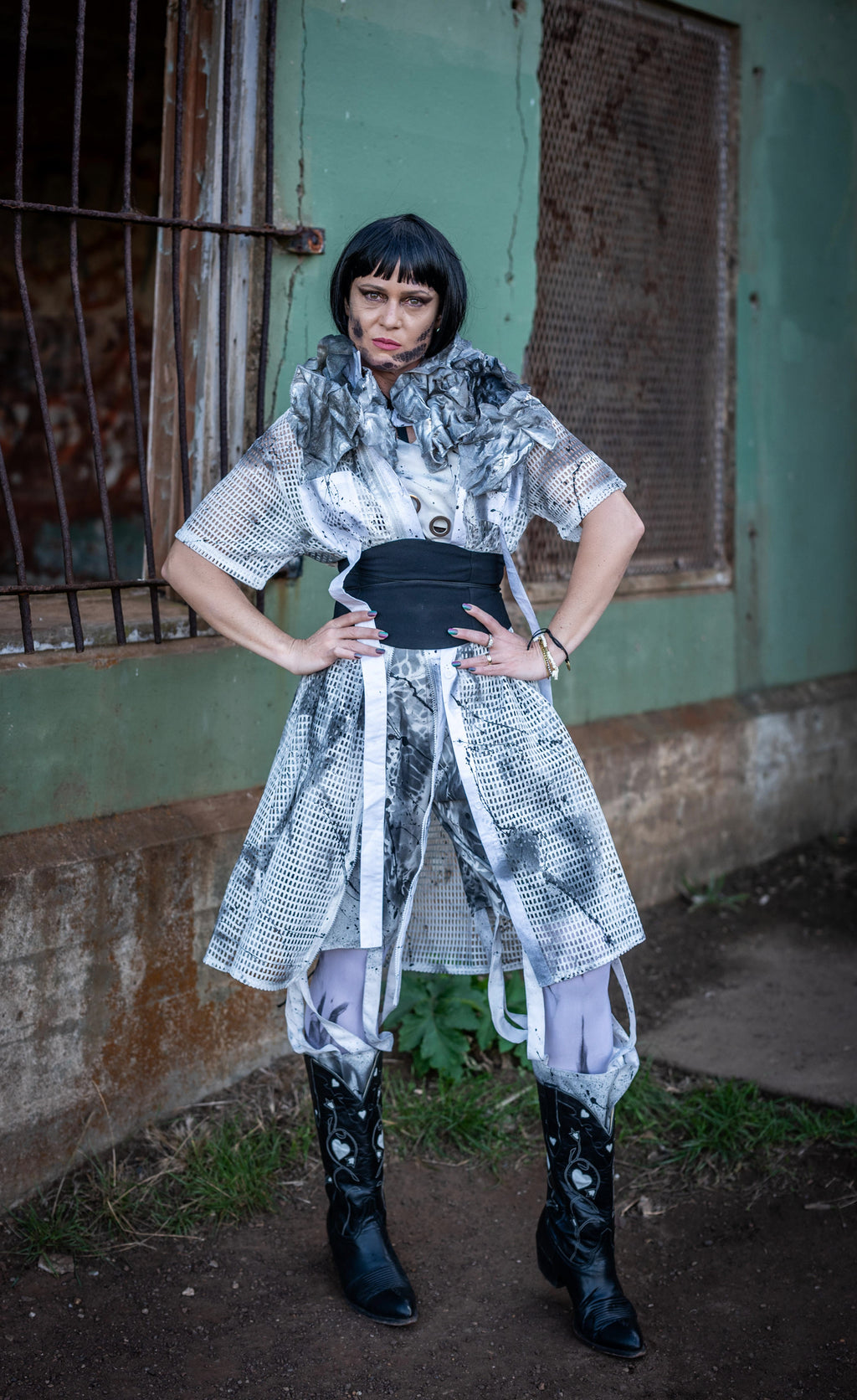 Look 11 —  Mesh Layered Shirt Dress