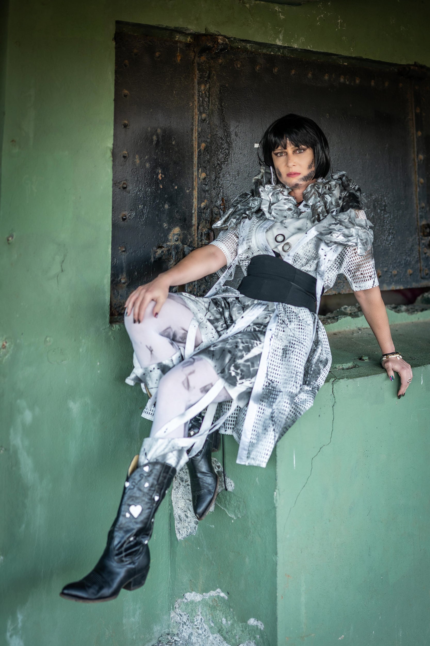 Look 11 —  Mesh Layered Shirt Dress